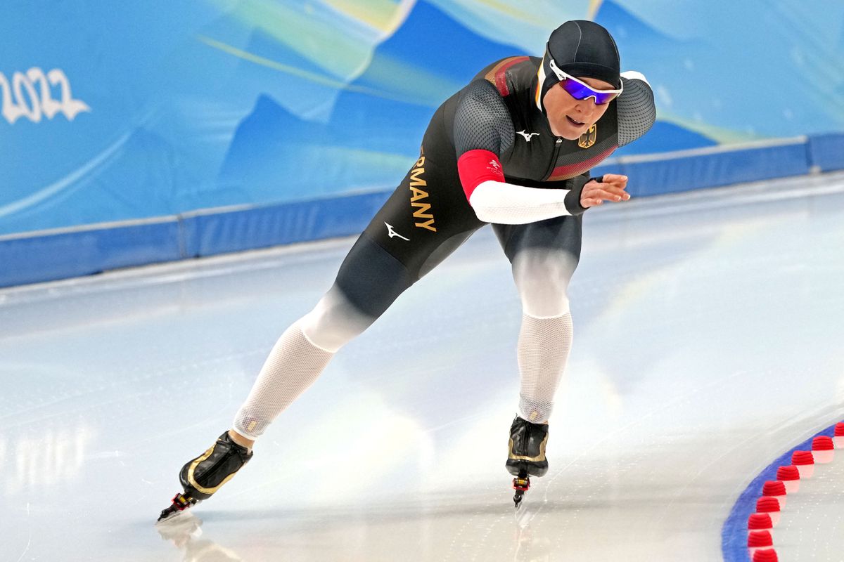 Claudia Pechstein, speed skater in Winter Olympics 2022.